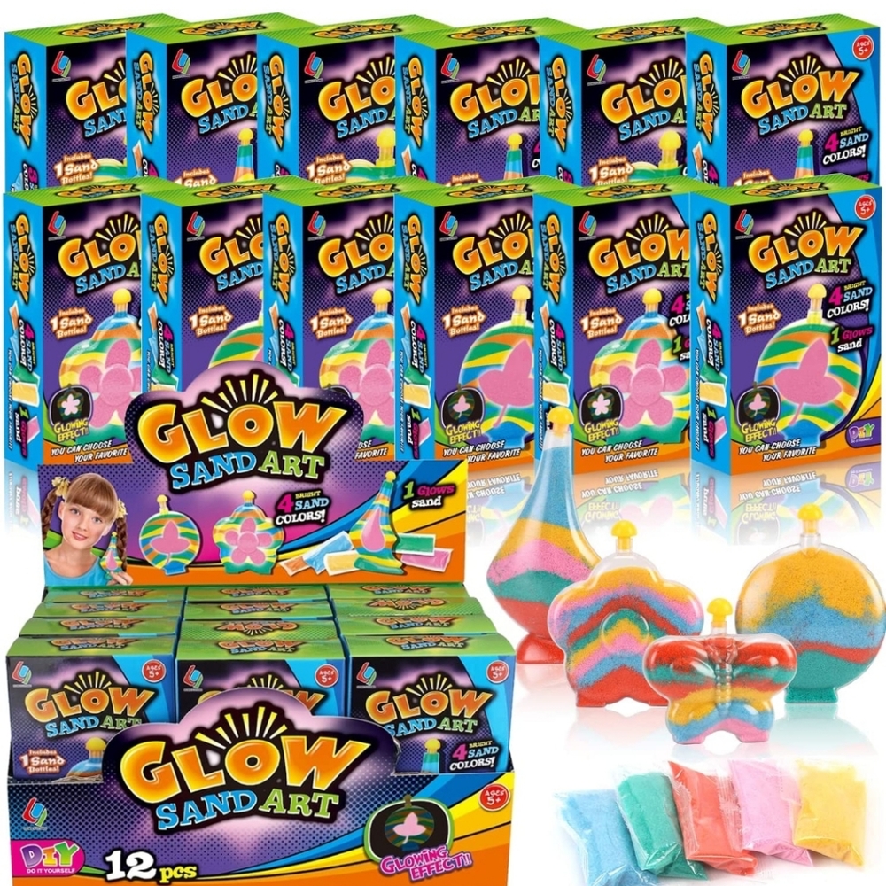 NEW Samd Art 12 Pack| Glow in the Dark kids arts and crafts glitter bottles